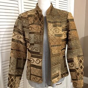 Small Coat Jacket Textured Fall Autumn Colors 21” Lgth 23” Sleeve 58/42 Poly R…